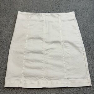 Harper Heritage Women’s White Denim Skirt Small Exposed Zip Casual Mini